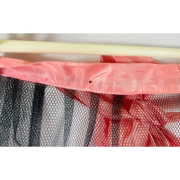 Vintage Black Pink Net Satin Handmade Apron - Picture 4 of 6